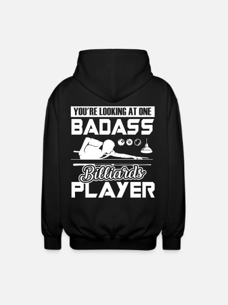 Funny Badass Billiards Player - Unisex Hooded Jacket - black