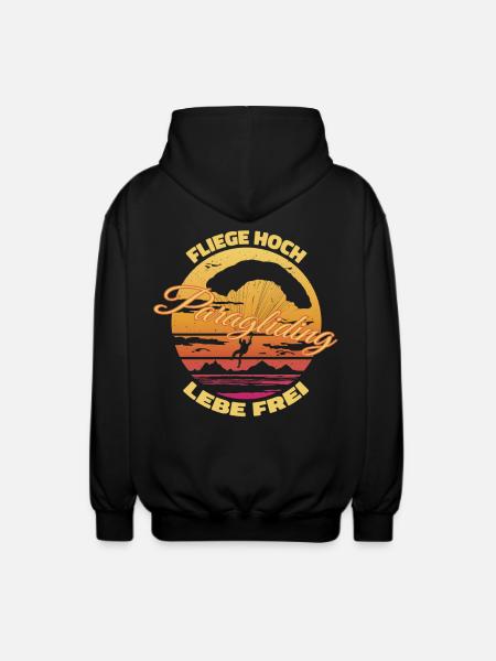 Fly high, live free - Unisex Hooded Jacket - black
