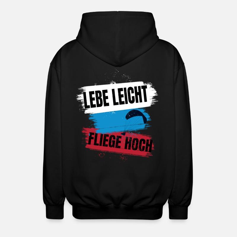 Vivre léger, voler haut - Veste à capuche unisexe - noir