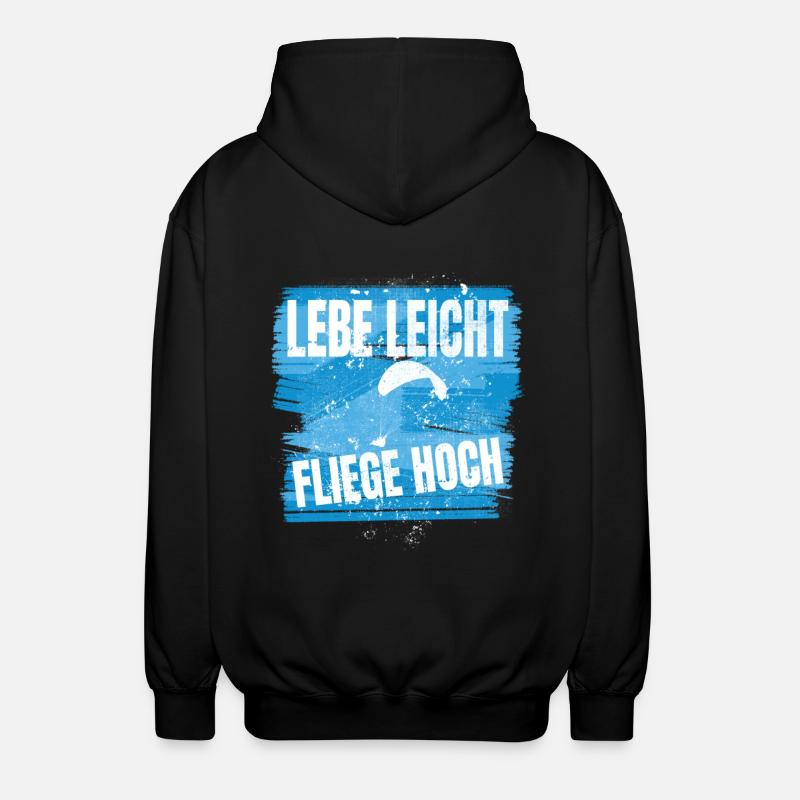 Live light, fly high - Unisex Hooded Jacket - black