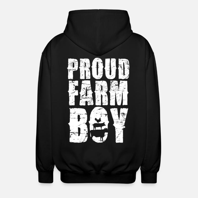 Stolzer Bauernjunge Landleben - Unisex Kapuzenjacke - Schwarz
