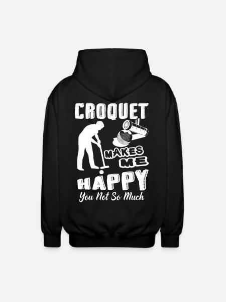 Croquet Makes Me Happy - Unisex Hooded Jacket - black