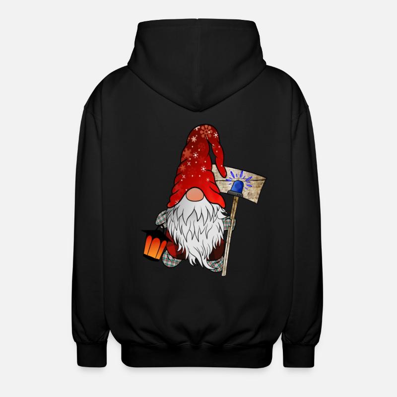 Blue Light Gnome Christmas Gnome - Unisex Hooded Jacket - black