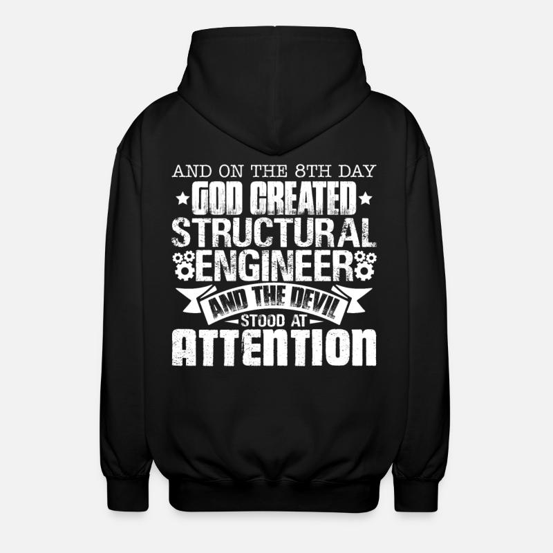 God Created Structural Engineer - Unisex Hooded Jacket - black