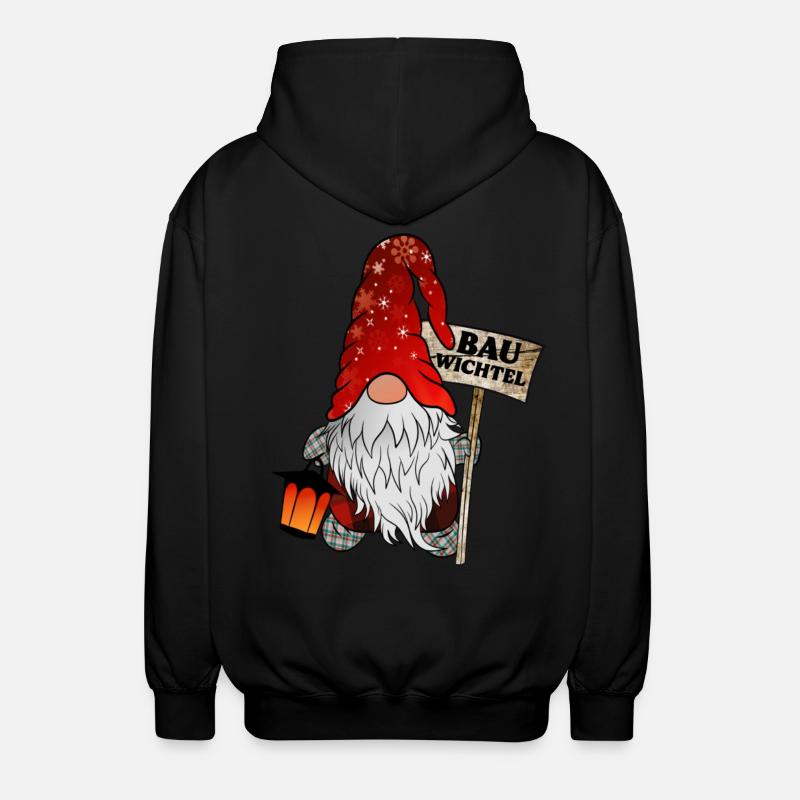 Bau Wichtel – Bauarbeiter Gnome - Unisex Kapuzenjacke - Schwarz