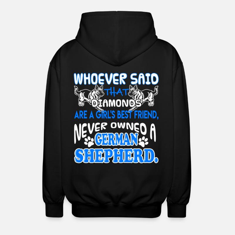 German Shepherd Best Friend - Unisex Hooded Jacket - black