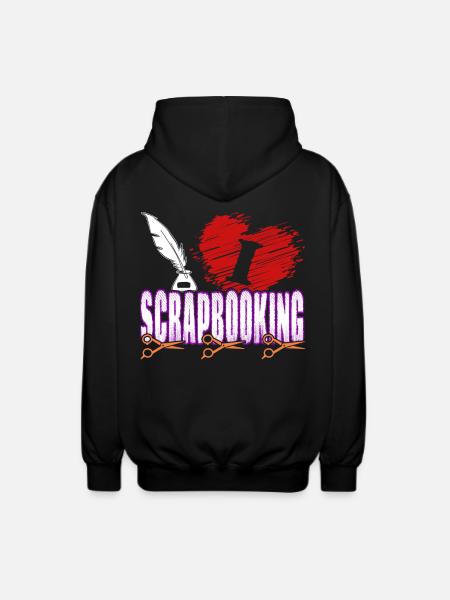 I Love Scrapbooking - Unisex Hooded Jacket - black