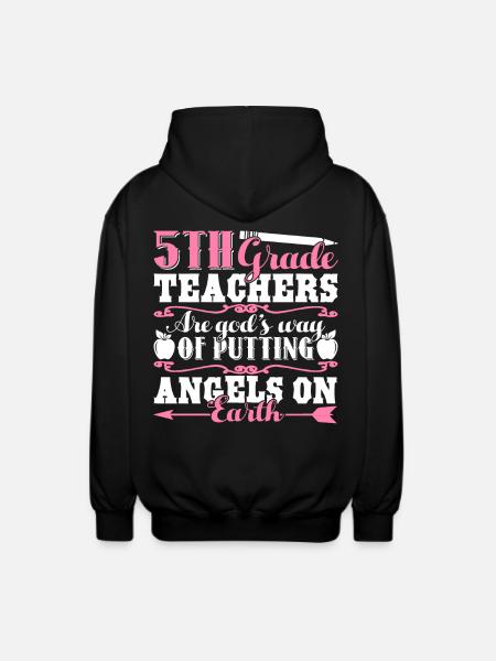 God Made 5th Grade Teachers - Unisex Hooded Jacket - black