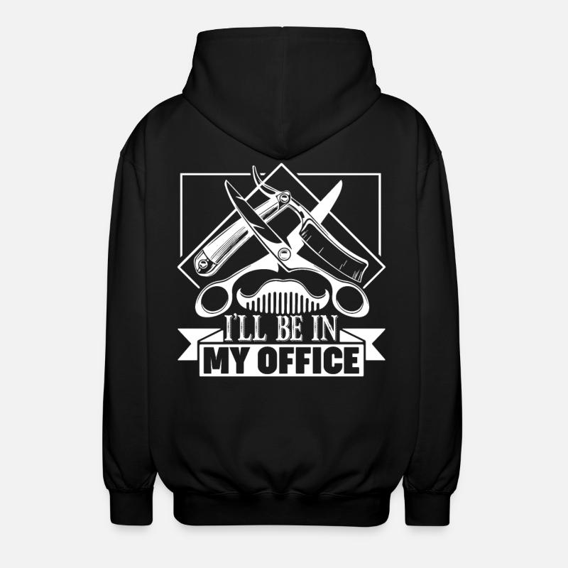 Barber In Office - Unisex Hooded Jacket - black