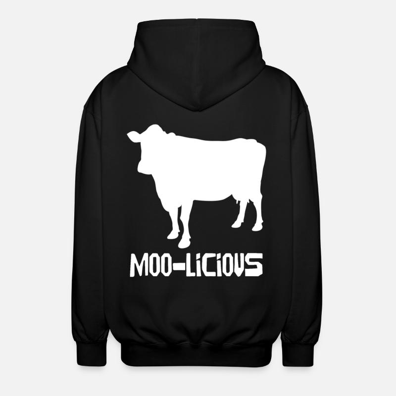 Moo-Licious Cow Silhouette Fun - Veste à capuche unisexe - noir