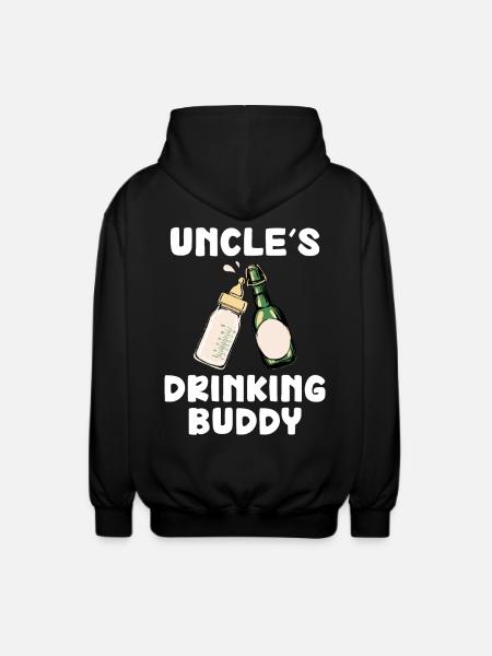 Uncle's Drinking Buddy Funny Motif - Unisex Hooded Jacket - black