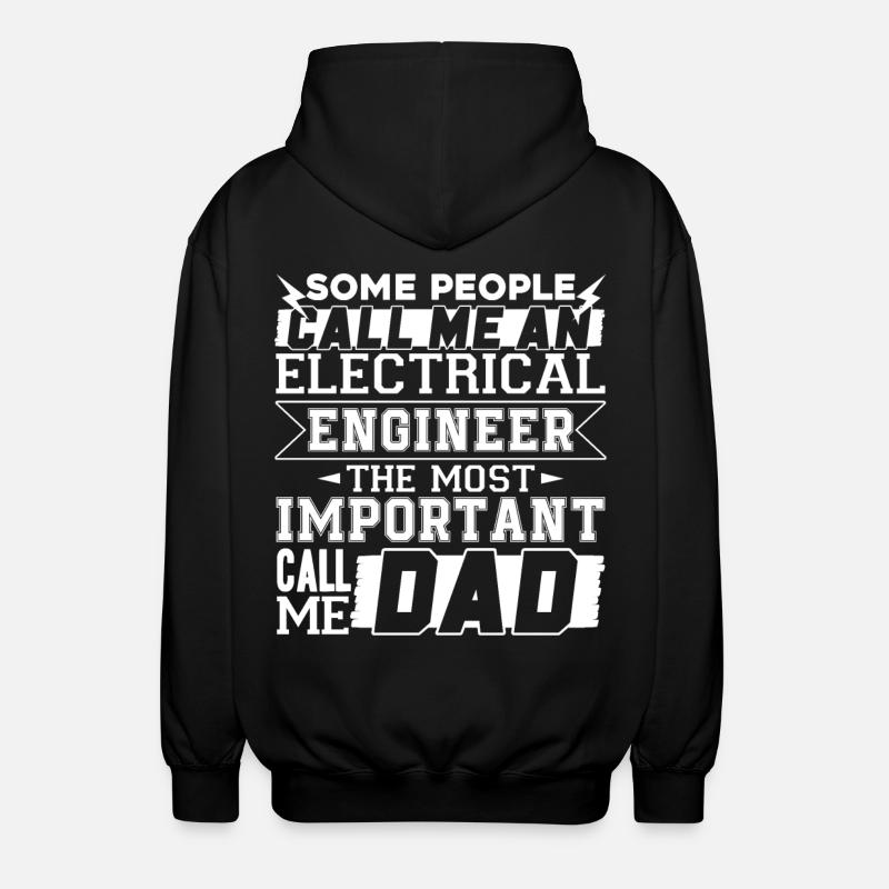 Funny Electrical Engineer Dad - Unisex Hooded Jacket - black