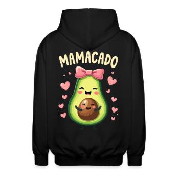 Werdende Mama & Mutter, Mamacado, Schwangerschaft - Unisex Kapuzenjacke - Schwarz - Hinten - AI Model Male 185 light (185cm)