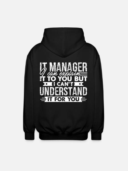 IT Manager Funny IT Manager - Unisex Hooded Jacket - black