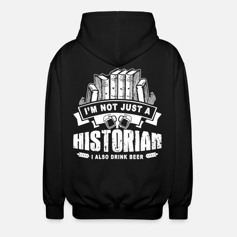 Historian Loves Beer - Unisex Hooded Jacket - black