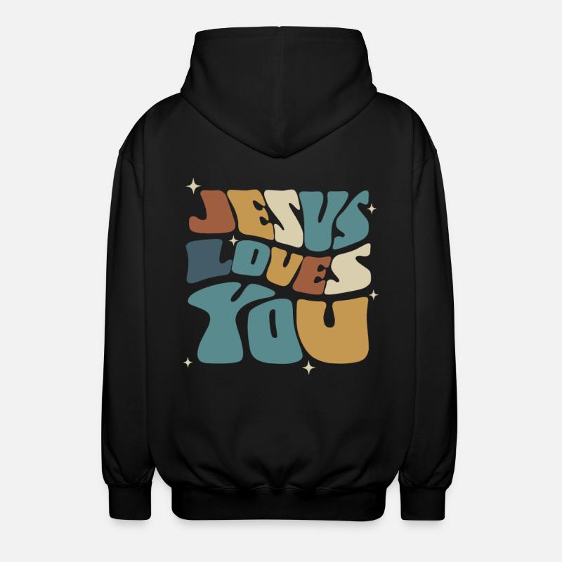 Jésus t’aime Message spirituel - Veste à capuche unisexe - noir