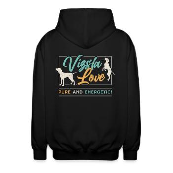 Vizsla Love Pure Et Énergique Propriétaire D’animaux Amoureux Des Chiens - Veste à capuche unisexe - noir - Dos - AI Model Male 185 light (185cm)