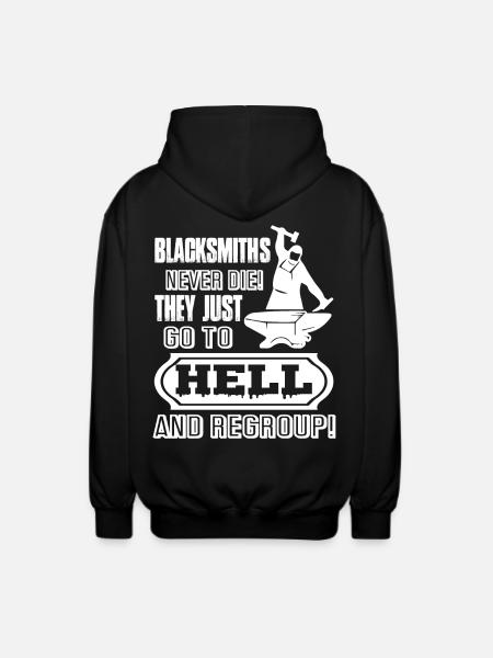Blacksmith Blacksmith Never Die - Unisex Hooded Jacket - black