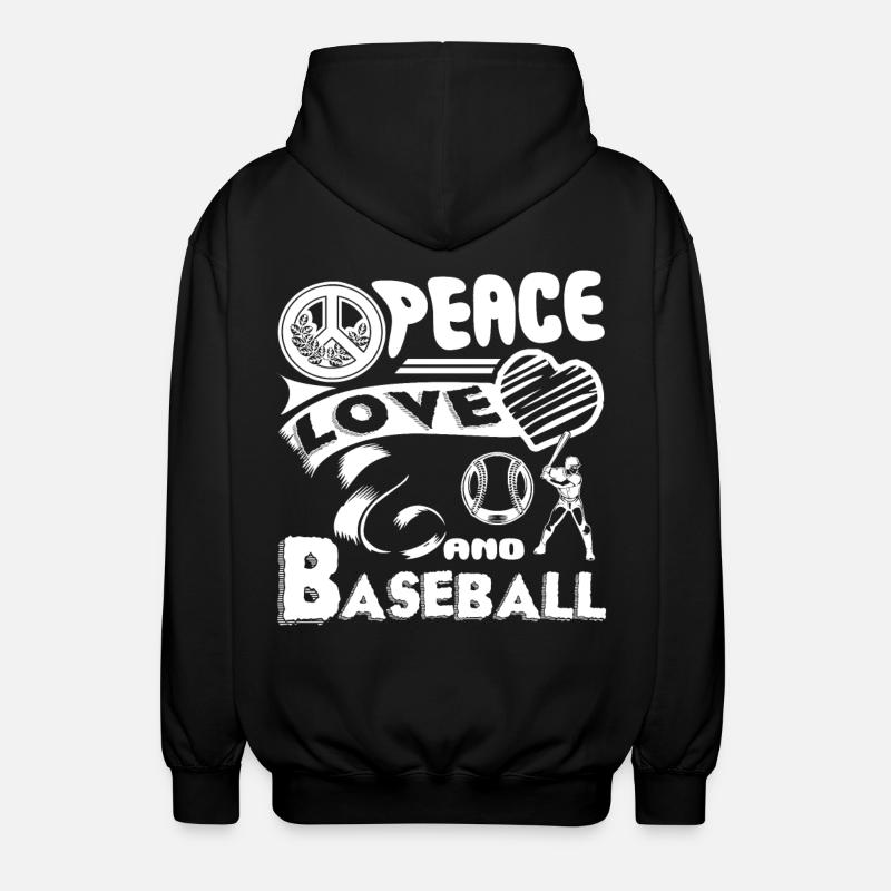 Baseball Peace Love Baseball - Unisex Hooded Jacket - black