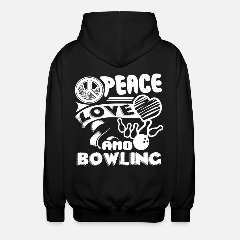 Bowling Peace Love Bowling - Unisex Hooded Jacket - black