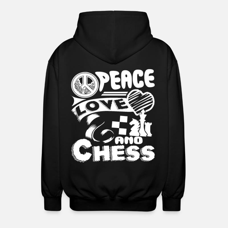 Chess Peace Love Chess - Unisex Hooded Jacket - black