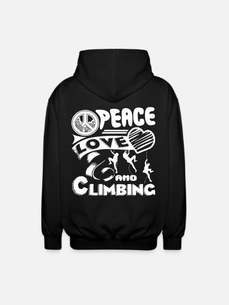 Climbing Peace Love Climbing - Unisex Hooded Jacket - black
