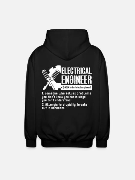 Electrical Engineer Definition - Unisex Hooded Jacket - black