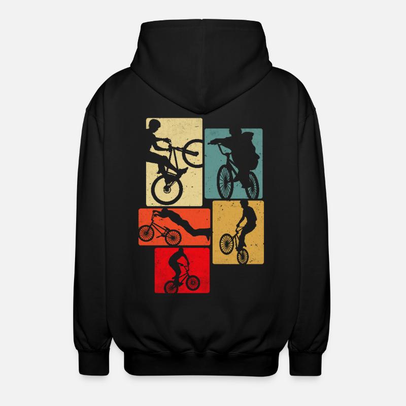 Fahrrad Retro - Unisex Kapuzenjacke - Schwarz