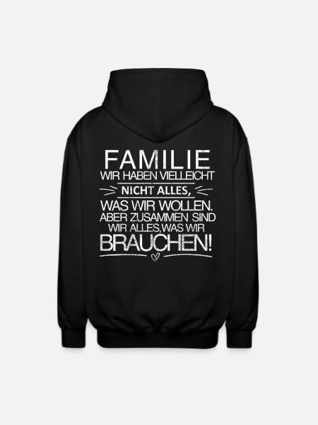 Family - Together we are everything - Unisex Hooded Jacket - black