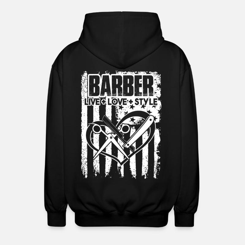 Barber Live Love Style - Unisex Hooded Jacket - black