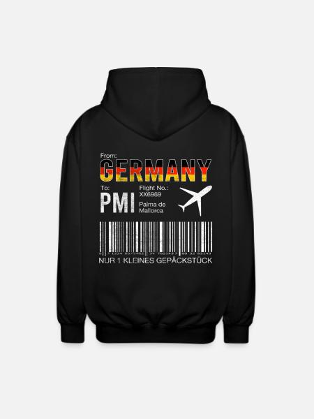 Flugticket Palma - Unisex Kapuzenjacke - Schwarz