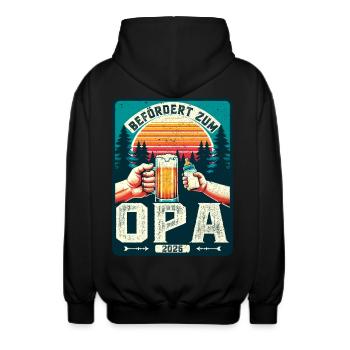 Werdender Opa - Zukünftiger Großvater Opa 2026 - Unisex Kapuzenjacke - Schwarz - Hinten - AI Model Male 185 light (185cm)