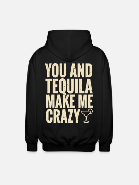 Tequila Party Saying Quote - Unisex Hooded Jacket - black