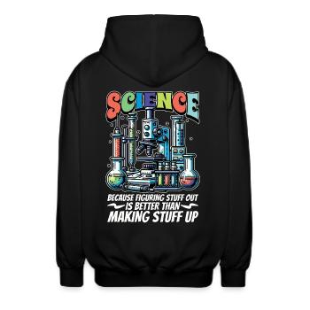 STEM Teacher Science Because Figuring Technology - Unisex Kapuzenjacke - Schwarz - Hinten - AI Model Male 185 light (185cm)
