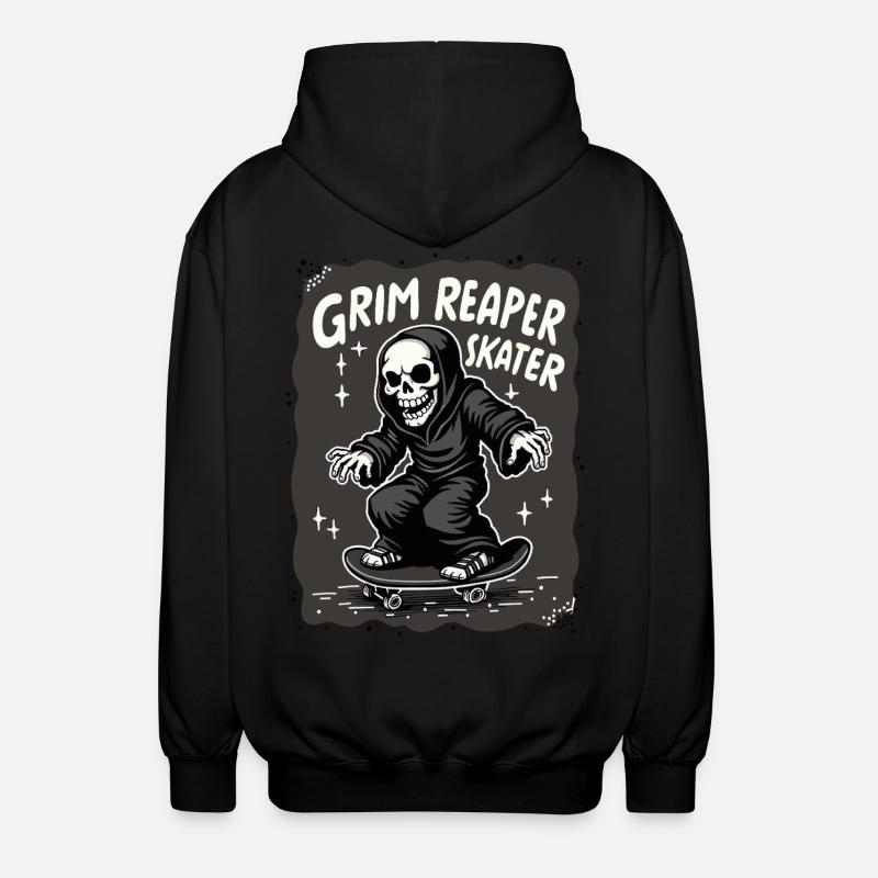 Skateboard Sensenmann – Style Grim Reaper - Veste à capuche unisexe - noir
