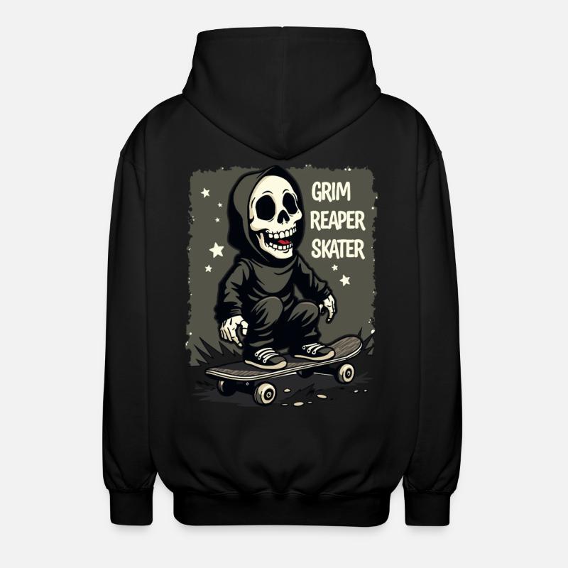 Skateboard Sensenmann – Style Grim Reaper - Veste à capuche unisexe - noir