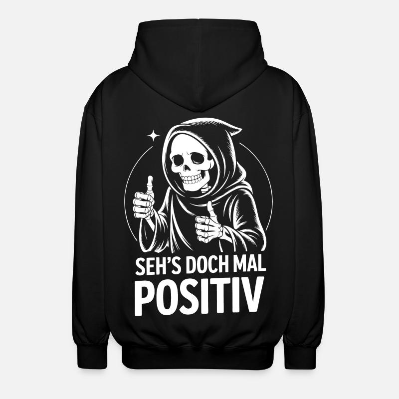 Seh's Doch Mal Positiv Grim Reaper - Unisex Kapuzenjacke - Schwarz