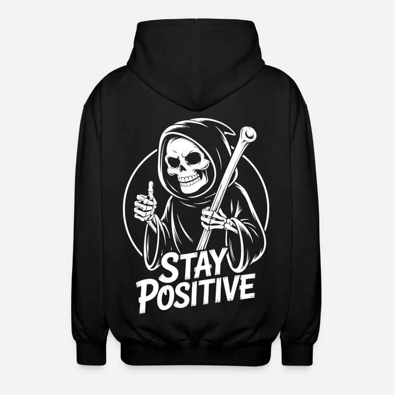 Reste positif, design de Faucheur - Veste à capuche unisexe - noir
