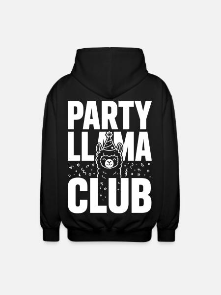 Party Llama Club – Feierlaune - Unisex Kapuzenjacke - Schwarz