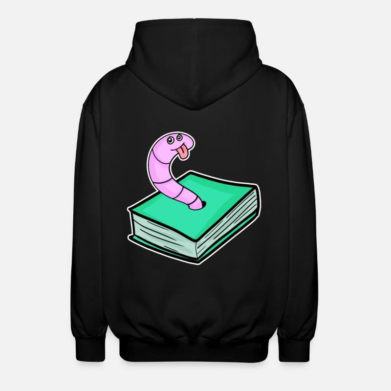 Book Worm - Unisex Hooded Jacket - black