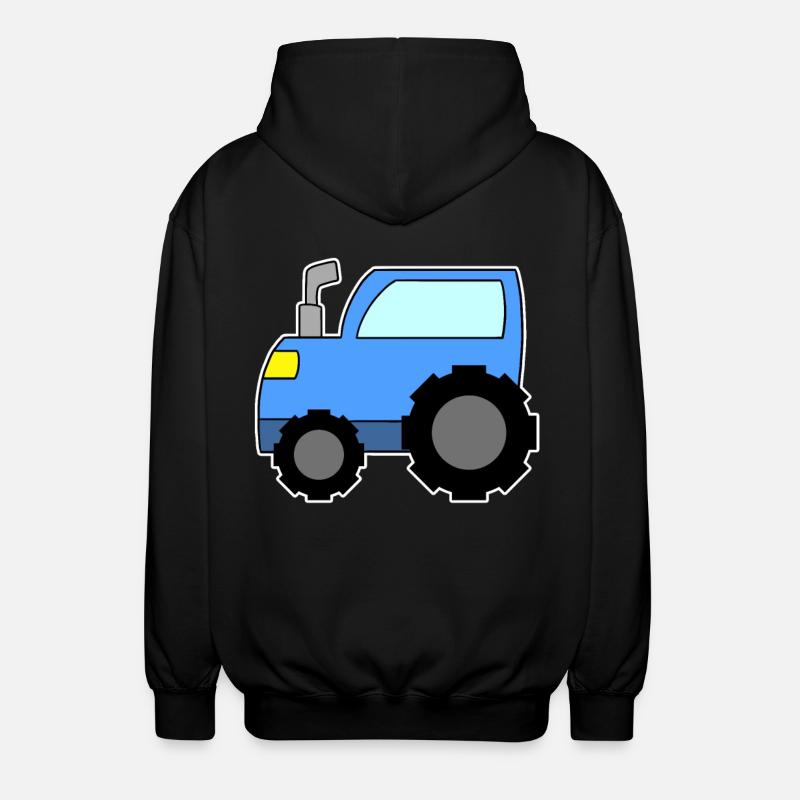 Tractor Blue - Unisex Hooded Jacket - black