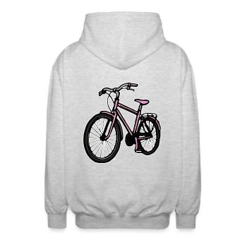 Rosa Fahrrad Frauen Mädchen - Unisex Kapuzenjacke - Hellgrau meliert - Hinten - AI Model Male 185 light (185cm)