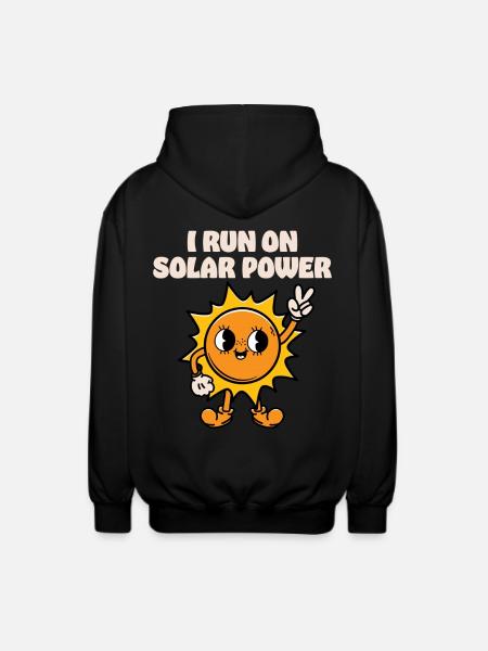 Ich fahre mit Solarenergie - Unisex Kapuzenjacke - Schwarz