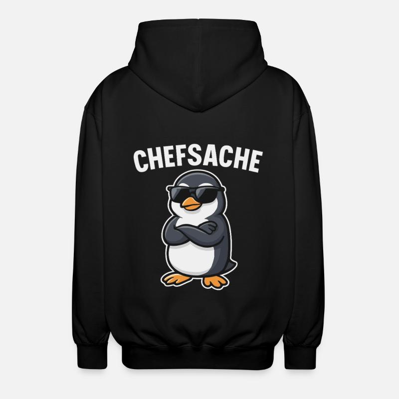 Chefsache Pinguin - Unisex Kapuzenjacke - Schwarz