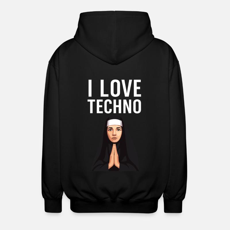 Techno is my religion - Unisex Hooded Jacket - black
