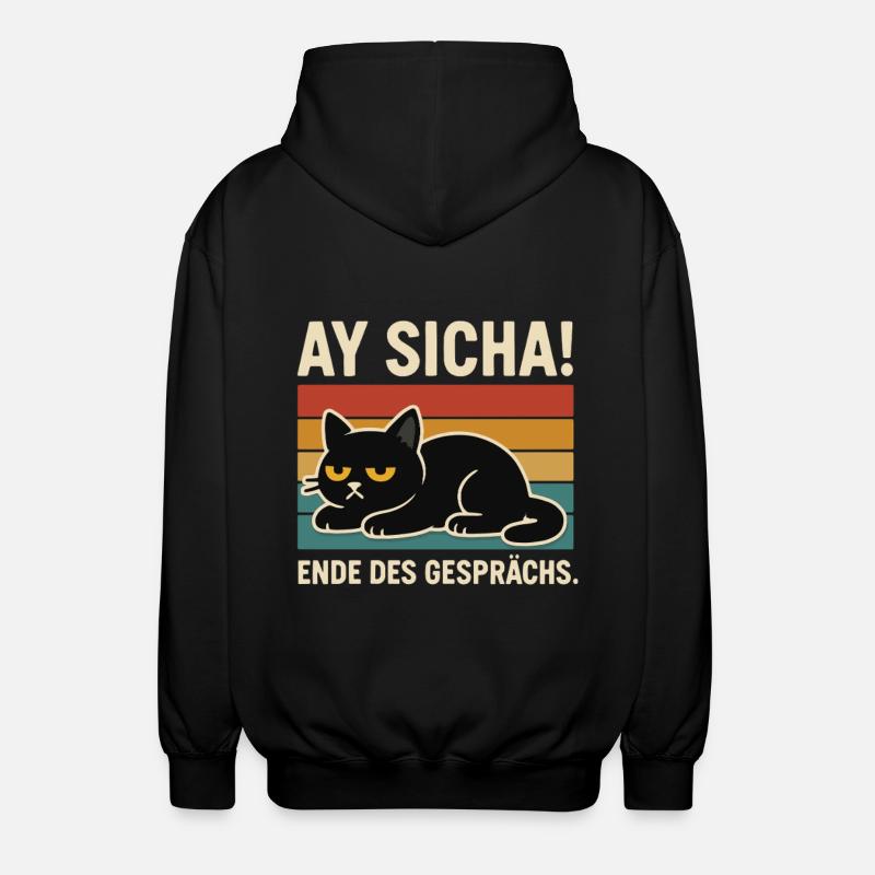 Ay Sicha Katze Retro - Unisex Kapuzenjacke - Schwarz