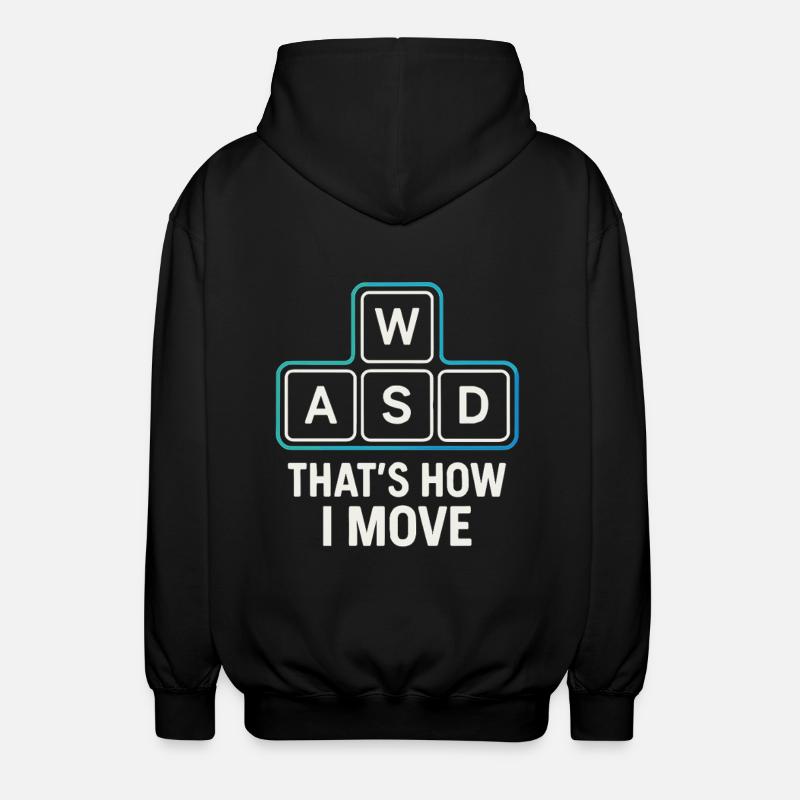 WASD – Gamer Move - Unisex Kapuzenjacke - Schwarz