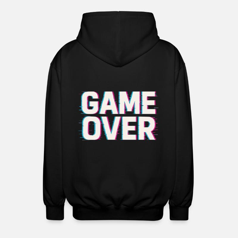 Game Over – Glitch Effekt - Unisex Kapuzenjacke - Schwarz