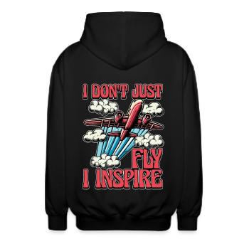 Flight Instructor I Don't Just Fly Pilot School - Unisex Hooded Jacket - black - Back - AI Model Male 185 light (185cm)