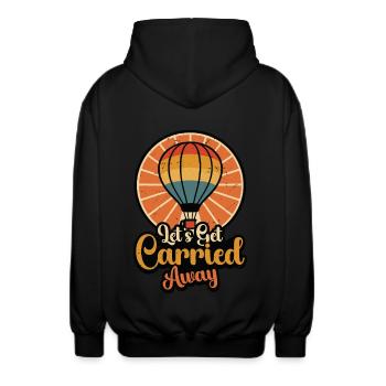 Hot Air Ballooning Let's Get Carried Ballooning - Unisex Kapuzenjacke - Schwarz - Hinten - AI Model Male 185 light (185cm)